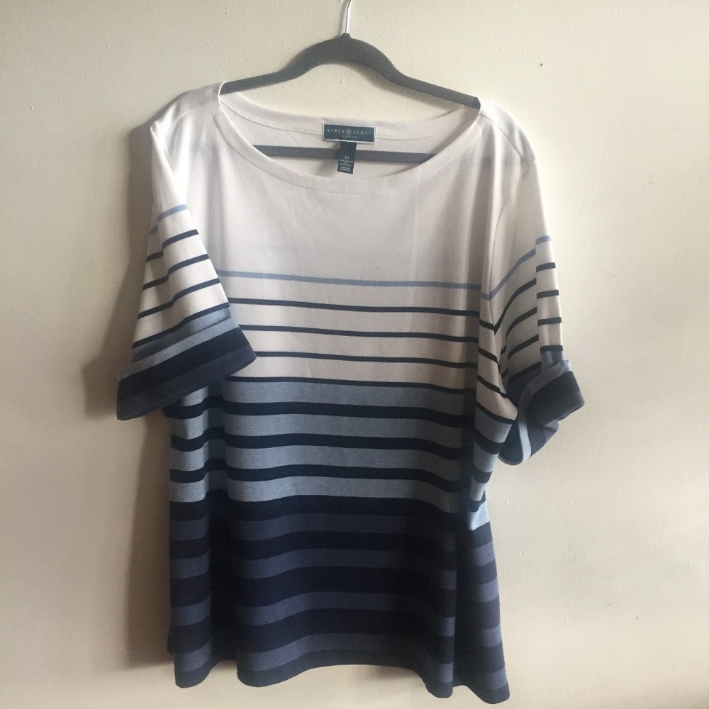 Karen Scott Striped short-sleeve top  Size 3X